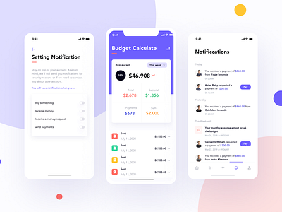 Krixi Wallet UI Kit bank app bank card banking banking app chart clean ui crypto crypto wallet finance finance app home illustration mobile app notifications setting statistics ui design ui kit wallet wallet app