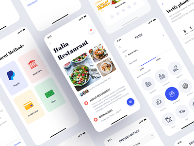 Eatme - Food Delivery App bank card booking app delivery app filter food food and drink food app food delivery food order food order app home screen illustration onboarding order payment payment method sign in sign up ui design ui kit