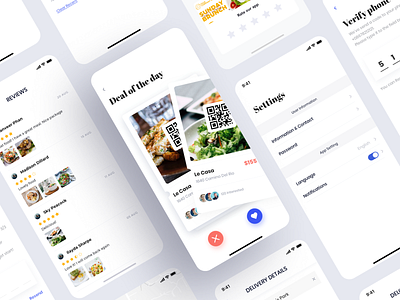 Eatme - Food Delivery App bank app booking app clean ui finance food food app food delivery food order food order app food ordering home illustration onboarding payment rating review settings shipping sign in ui design