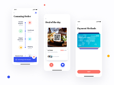 Eatme - Food Delivery App banking booking app clean ui delivery finance food food and drink food app food delivery food delivery app food order foodie home illustration map order payment ui design ui kit wallet