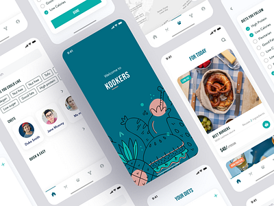 KOOKERS - Food videos, recipes & groceries bank app bank card banking banking app clean ui finance food food app food delivery food order grocery grocery store illustration onboarding payment shopping ui design ui kit wallet wallet app