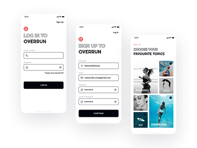 Overrun - Booking trainer mobile app & website (70+ screens)