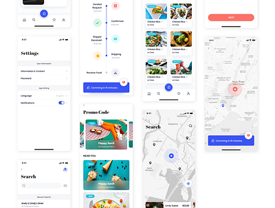 EAT ME - Food Delivery App UI Kit banking booking app clean ui delivery discount finance food food app food delivery food order foodie illustration maps order search ui ui design ui kit user interface voucher