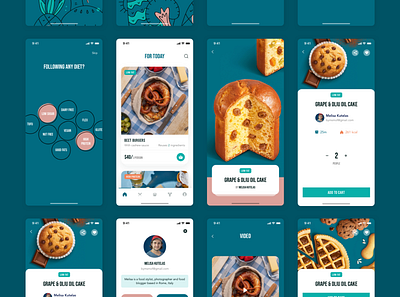 KOOKERS - Food videos, recipes & groceries bank card booking booking app clean ui cook diet food food app groceries grocery grocery app illustration mobile app recipe recipe app ui ui design ui ux user interface video