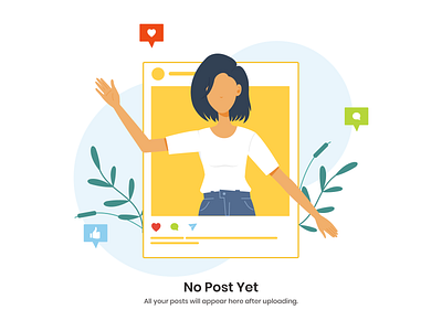 No Post comment design illustration likes post share social media vector women