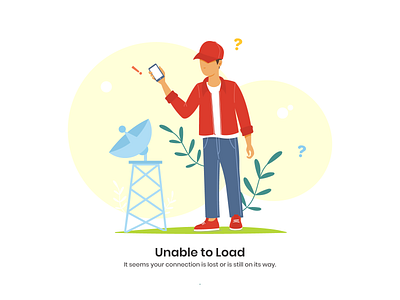 No loading connection design illustration loading man phone signal trying vector