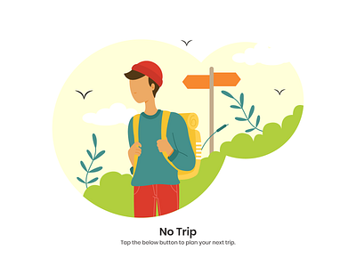 No Trip! backpack design illustration man mountain tracking travel trip vector
