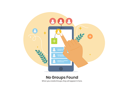 No Group Found design found group hand illustration mobile no group phone user vector