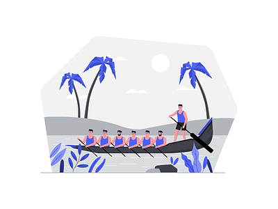 Boat Race battle boat boat race boating canoe design festival hard work illustration kerala lake man onam paddling race sailing team trees vector water