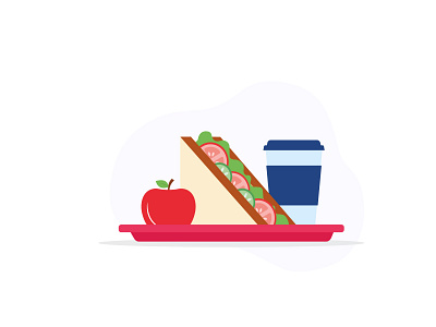 Meal apple coffee illustration meal sandwich vector