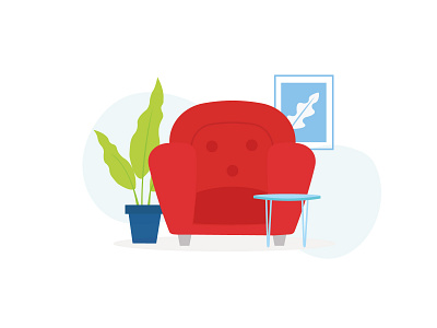 Lounge illustration lounge plant sofa table vector