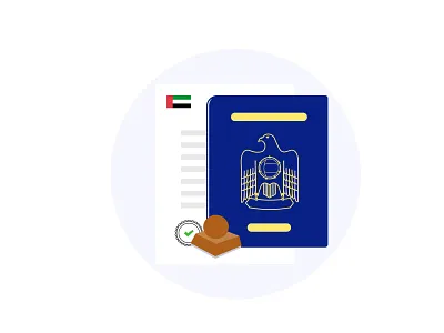 UAE passport illustration stamp vector visa