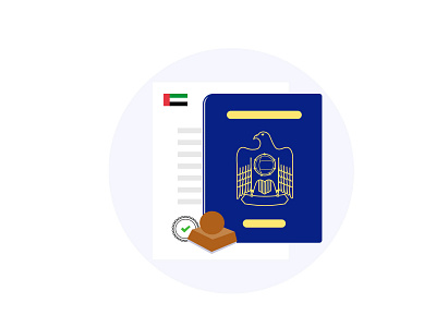 UAE passport illustration stamp vector visa