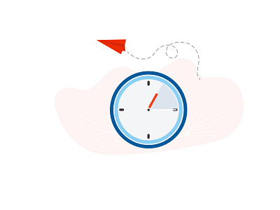 Time fly clock illustration plane vector