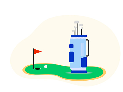 Golf golf bag golf ball golf club golf course illustration sport vector
