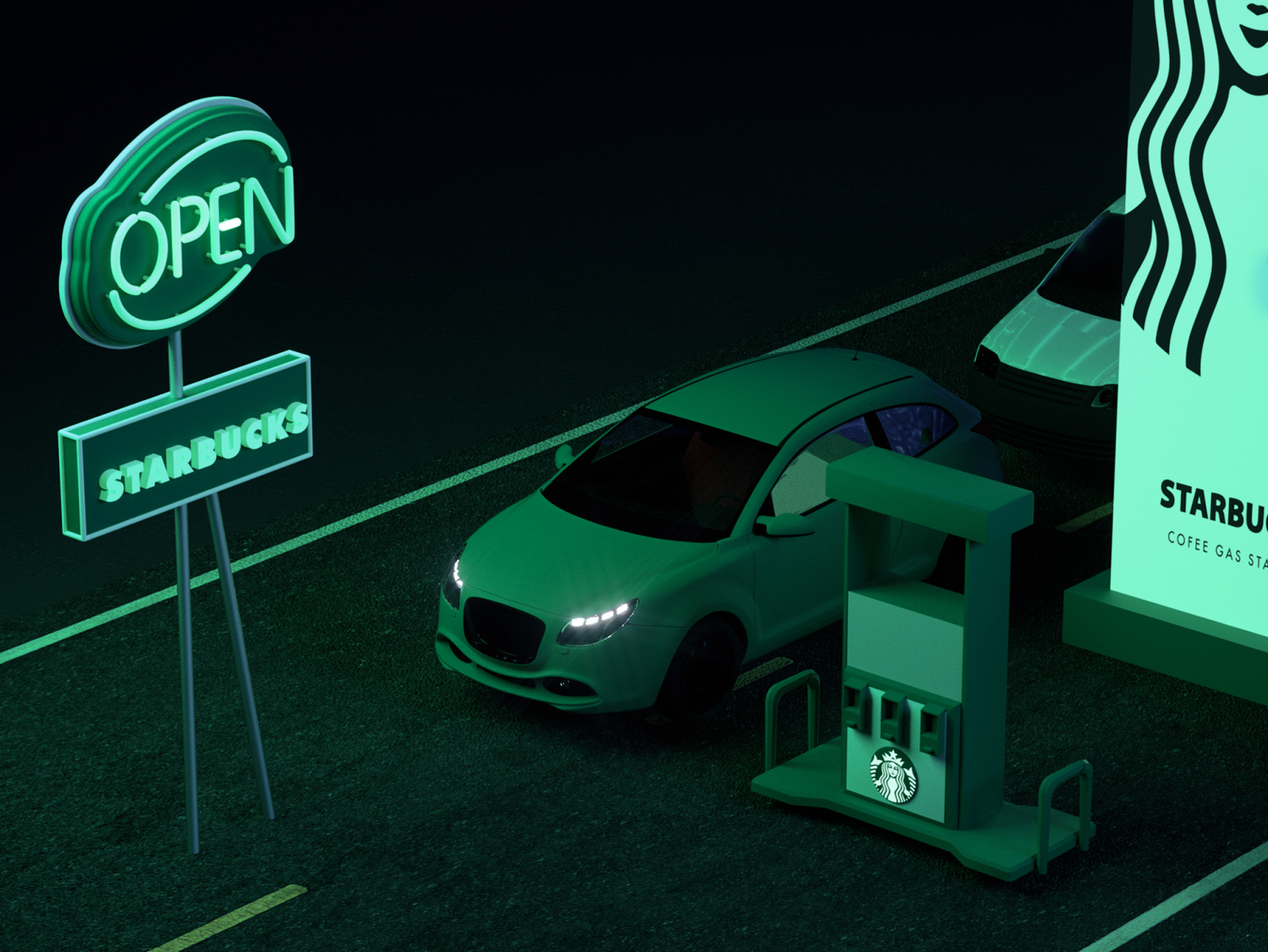 starbucks coffee gas station by Salma A Mohamed on Dribbble