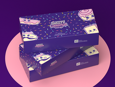 sweety cinnamon is a brand-new dessert and bakery shop 3d bakery branding funky funny graphic design logo packaing shop sweets sweety ui