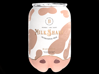 dina farms hazelnut milkshake 3d 3d art 3d modeling branding cans graphic design hazelnut isometric design logo milkshake packaging packs