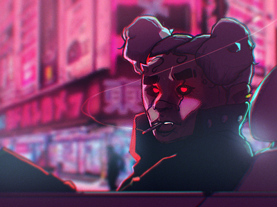 Tokyo 2077 aesthetic character illustration