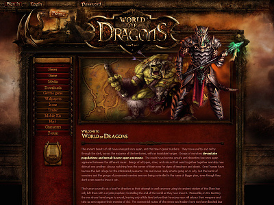 World of Dragons promo site mmorpg videogame web