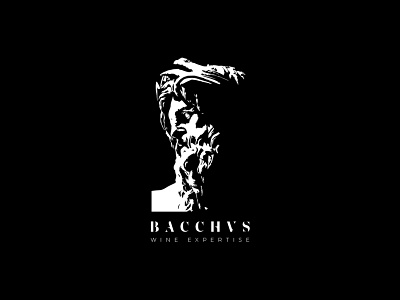 > logo = bacchvs - wine expertise bacchus beard branding design french brand greek god greek mythology greek statue illustration logo minimal mythology sketch typography vector wine wine brand