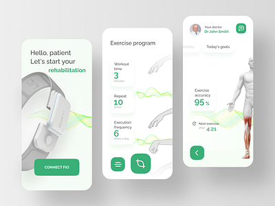 FIO - fun physiotherapy app concept design graphic design ios mobile design portfolio ui ux