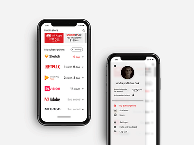 Ios app Personal subscriptions