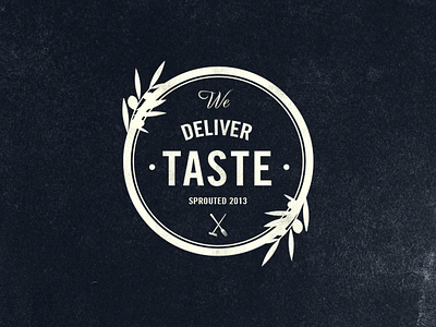 We Deliver Taste food logo vintage