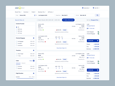 Flight Booking System – Symphony Corporate admin airline booking clean enterprise enterprise app filters flight offers pricing search software travel travel agency ui ux uxui web web app web application