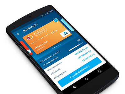 Mobile Wallet android app card design material mobile wallet