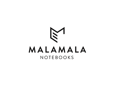 MALAMALA Logo letter logo m notebook typography