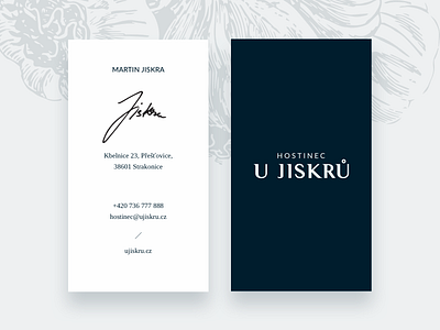 Hostinec U Jiskrů business cards gastronomy identity restaurant