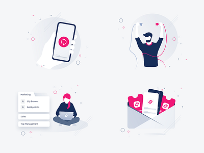Numbro - Illustrations admin app brand connect contact illustration invite mobile vector web