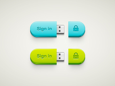 USB Sign In Button button illustrator lock sign in tutorial ui usb vector