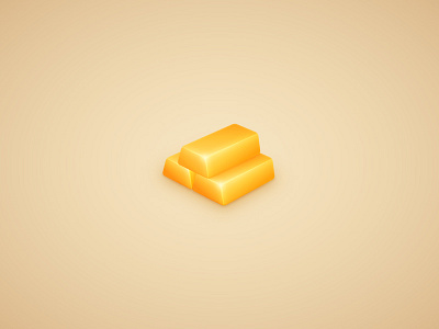 Gold Ingot Icon gold golden icon illustrator ingot tutorial vector