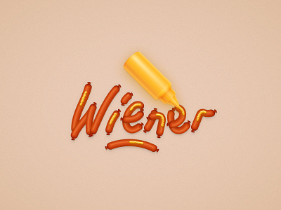 Wiener Text illustrator mustard text tutorial vector wiener