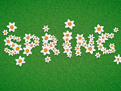 Daffodil Text Effect daffodil flower grass illustrator spring text tutorial vector