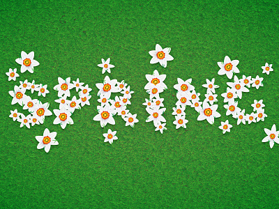 Daffodil Text Effect daffodil flower grass illustrator spring text tutorial vector