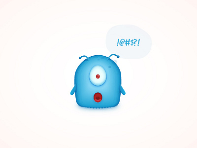 Cute Monster blue character cute eye illustrator monster tutorial vector