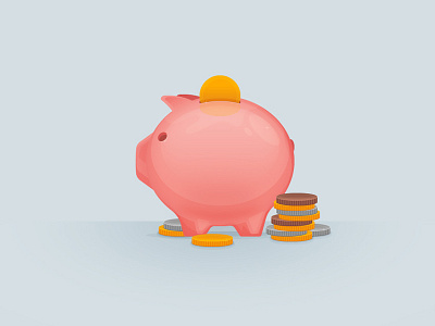 Piggy-Bank Illustration bank coin illustration illustrator piggy tutorial vector