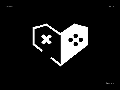 HOBBY black white branding composition graphic design heart logo hobby icon icon design iconography illustration logo minimalism playstation ps vector