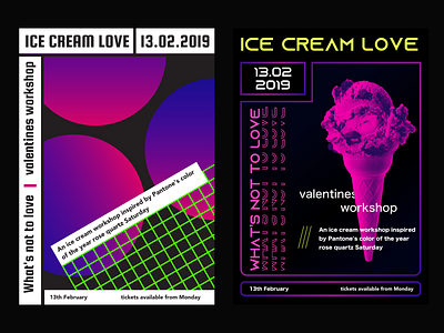 Poster design ICE CREAM LOVE