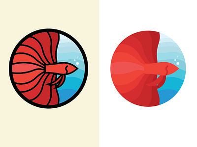 Betta Fish badge creative design fish graphicdesign icon illustration illustrator logo logoinsipiration