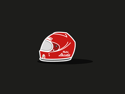 Niki Lauda Tribute black colors design f1 ferrari flat graphic icon illustration illustrator cc lauda niki red shape vector white
