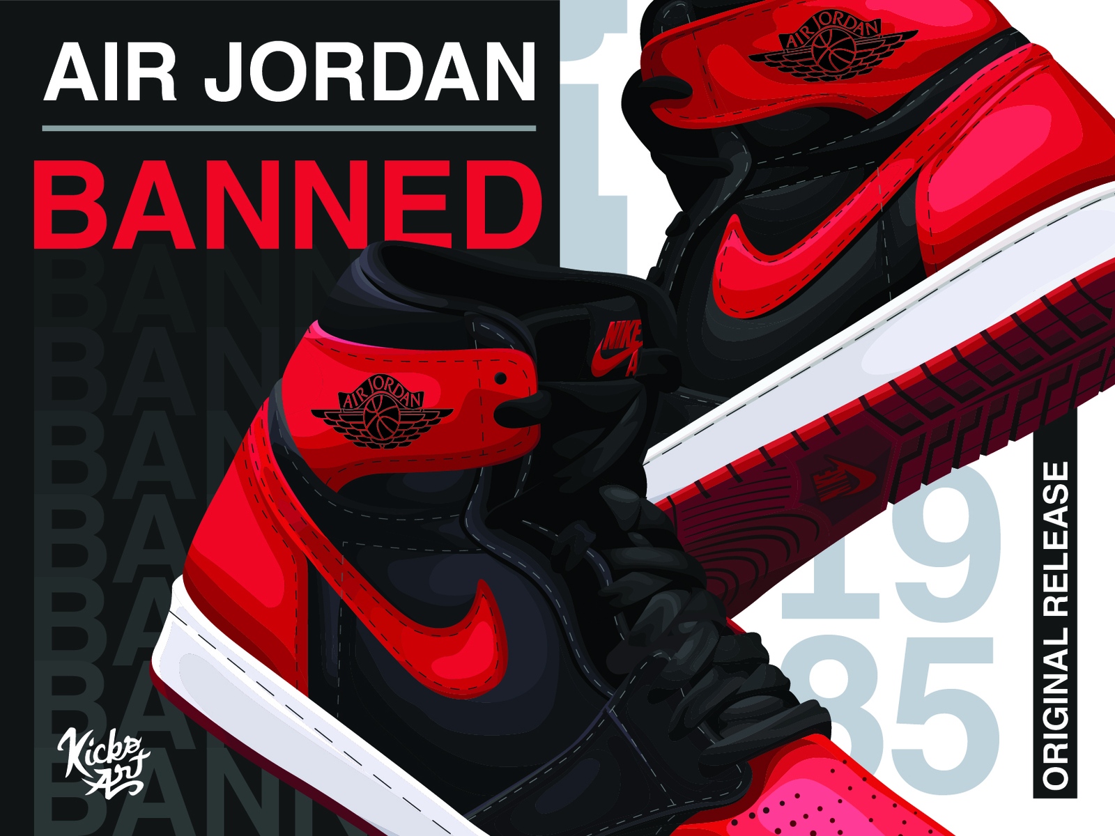Air Jordan 1 Banned Illustration by Steve Camargo on Dribbble