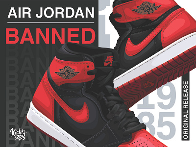 Air Jordan 1 Banned Illustration by Steve Camargo on Dribbble