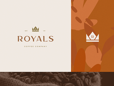 Royals Coffee Company agro branding coffee coffee shop crown design logo royal vintage