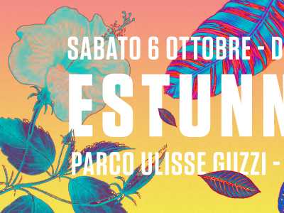 Estunno fest botanical contact flower flyer gradient italy leaf milan palm party plant tree