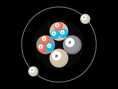 Inside Atom atom atomic billiard bohr fravilla illustration micro model nuclear nucleus orbital orbits pool scientific