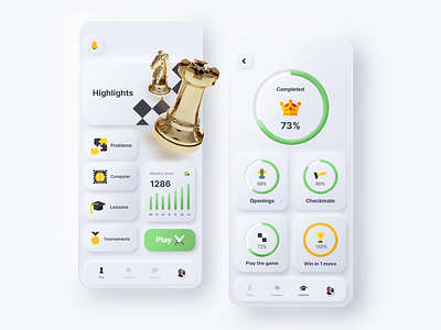 Neumorphic UI Chess app concept